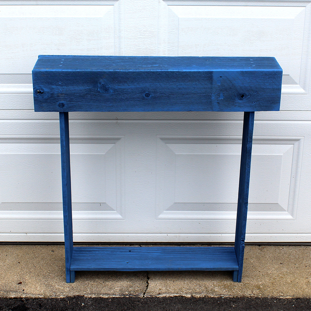 Rustic Blue Painted Plant Stand