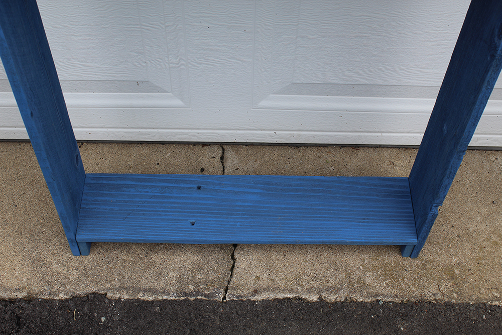 Rustic Blue Painted Plant Stand