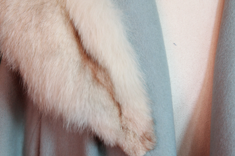 Women's Vintage Coat with Fox Fur Collar