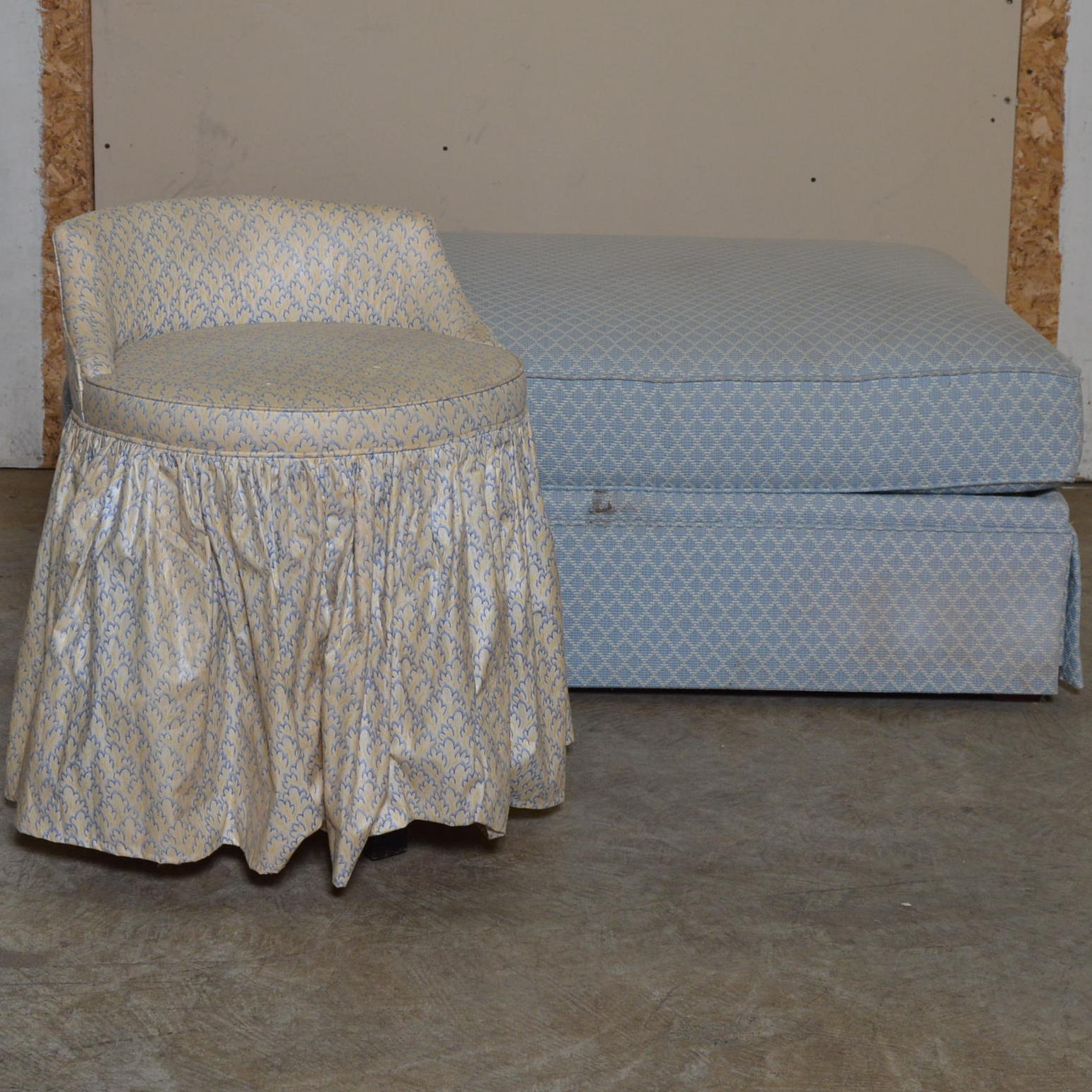 Storage Ottoman and Sewing Chair