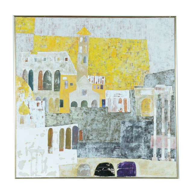 Cedric Chang Original Mixed Media Collage "Ancient Rome"