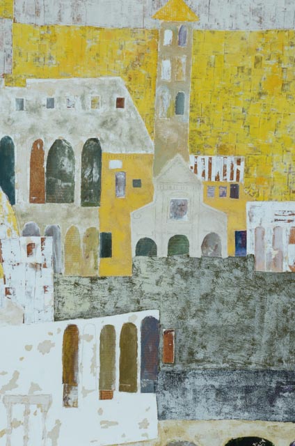 Cedric Chang Original Mixed Media Collage "Ancient Rome"