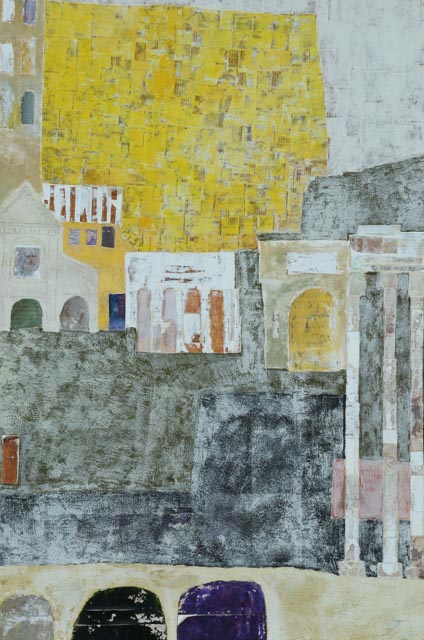 Cedric Chang Original Mixed Media Collage "Ancient Rome"