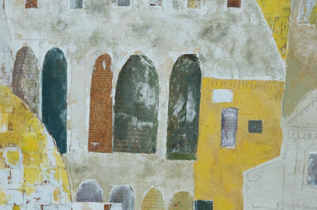 Cedric Chang Original Mixed Media Collage "Ancient Rome"