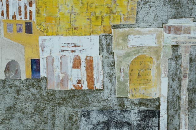 Cedric Chang Original Mixed Media Collage "Ancient Rome"