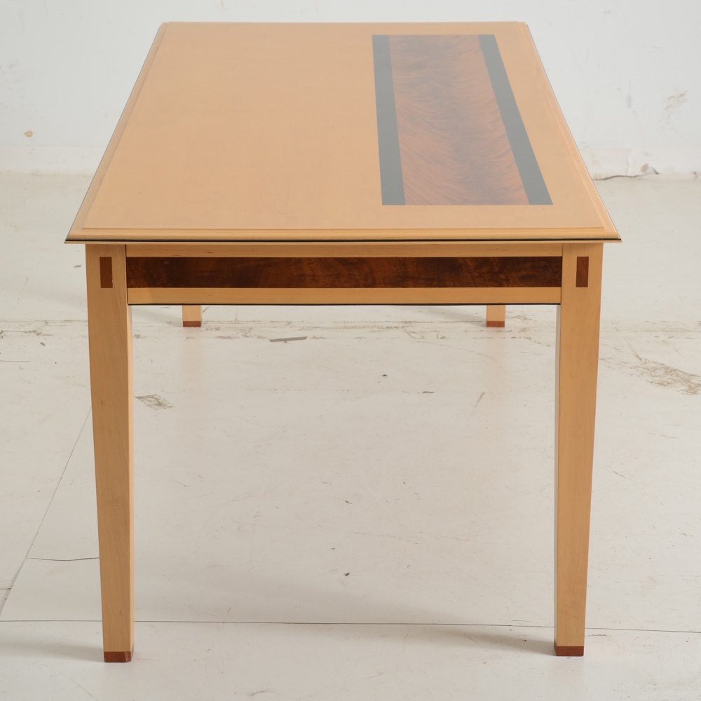 Limited Edition Custom Maple Desk and Credenza by Kaufman Contract