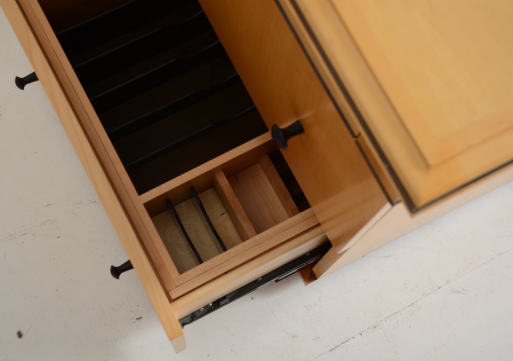 Limited Edition Custom Maple Desk and Credenza by Kaufman Contract