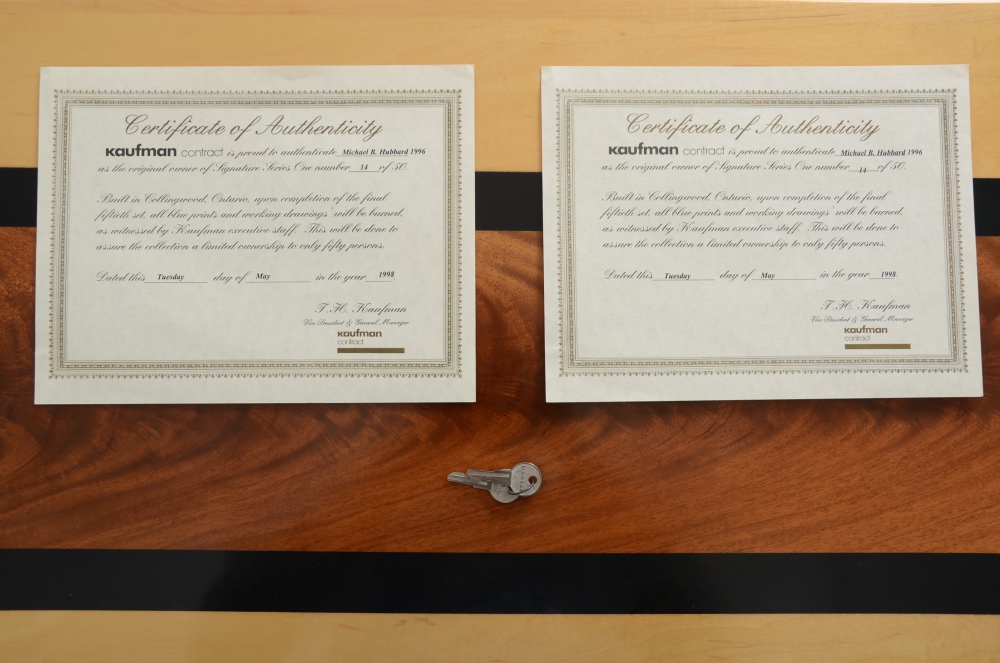 Limited Edition Custom Maple Desk and Credenza by Kaufman Contract