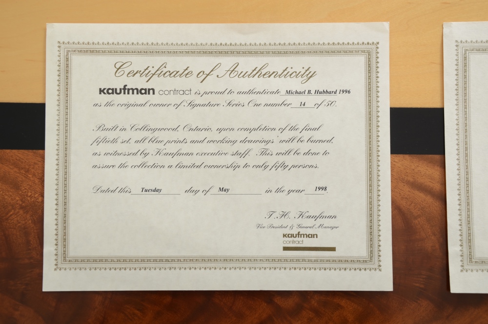 Limited Edition Custom Maple Desk and Credenza by Kaufman Contract