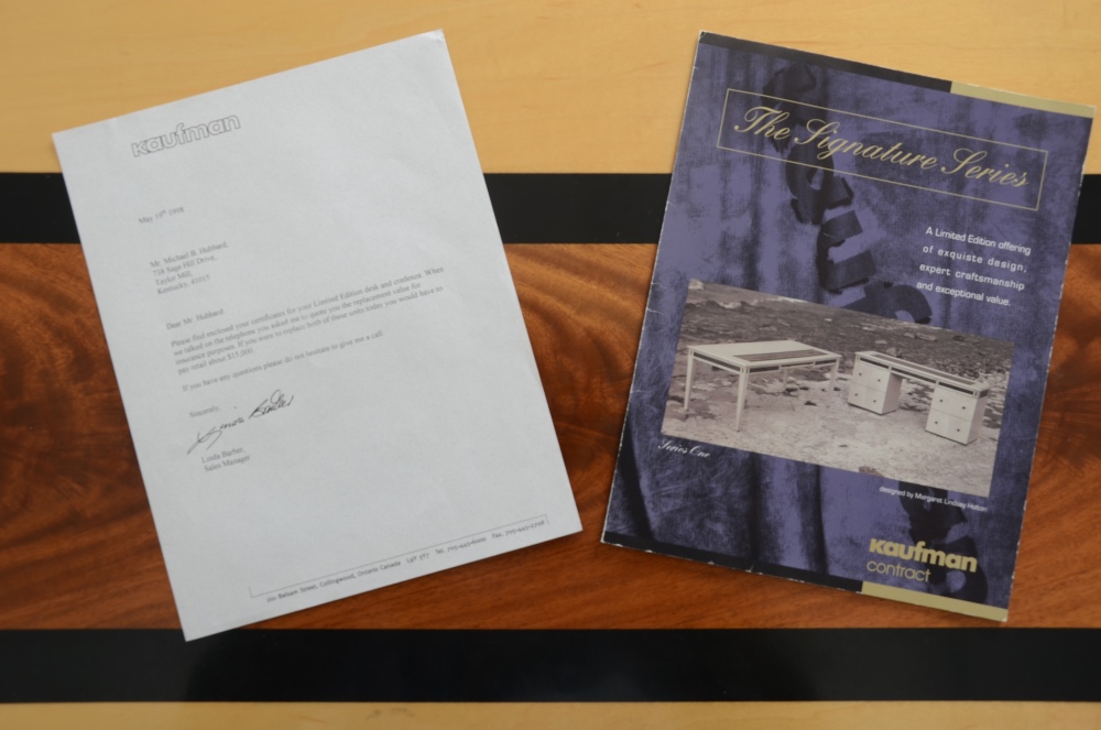 Limited Edition Custom Maple Desk and Credenza by Kaufman Contract