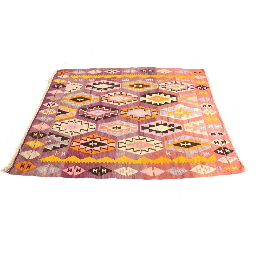 Vintage Turkish Kilim Flat Weave Area Rug