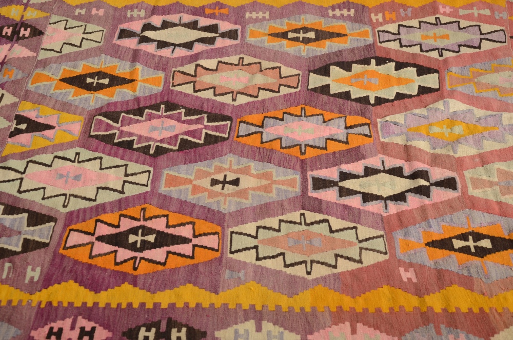 Vintage Turkish Kilim Flat Weave Area Rug