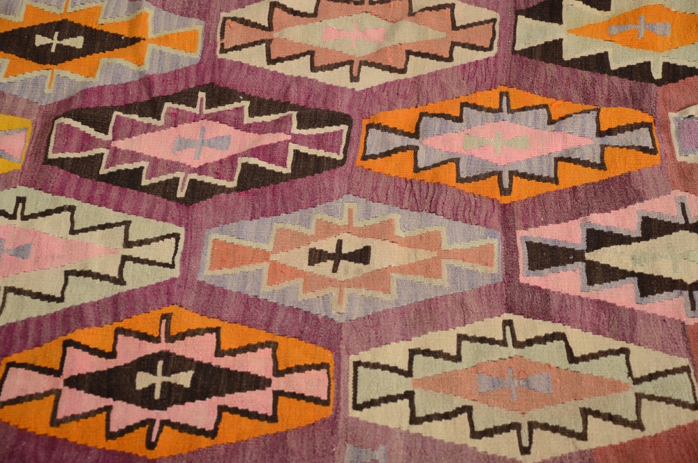 Vintage Turkish Kilim Flat Weave Area Rug