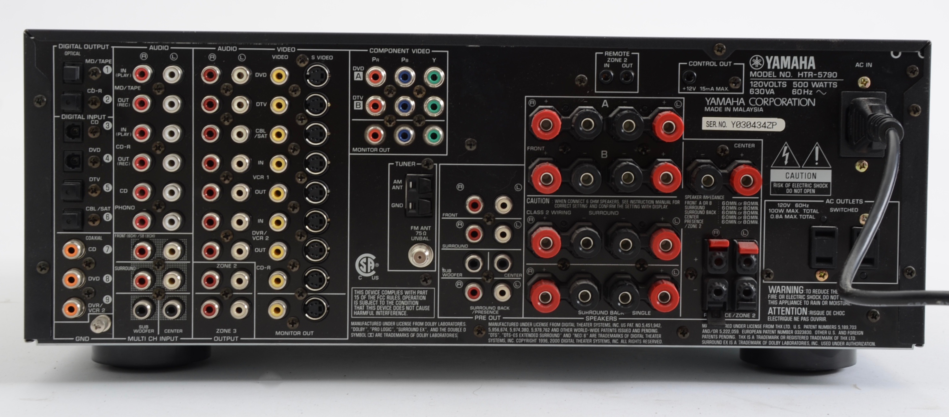 Yamaha HTR-5790 Natural Sound A/V Receiver
