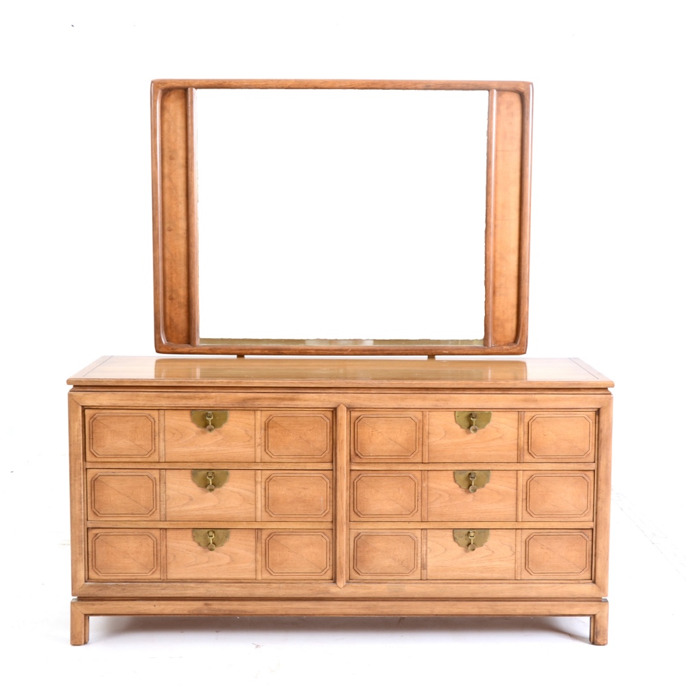 Asian Style Double Dresser with Mirror