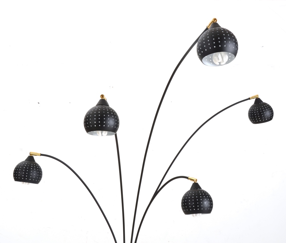 Contemporary Black Metal Cantilevered Floor Lamp