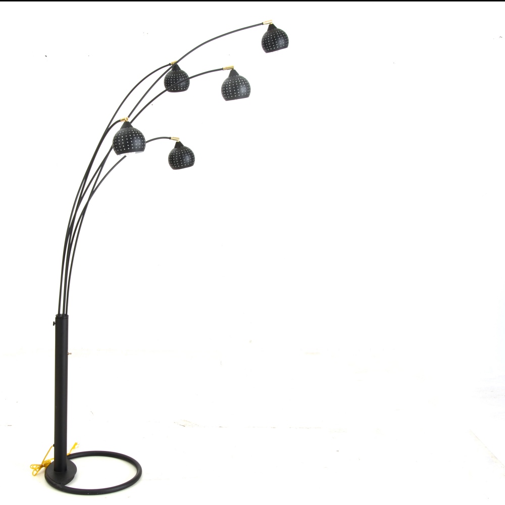 Contemporary Black Metal Cantilevered Floor Lamp