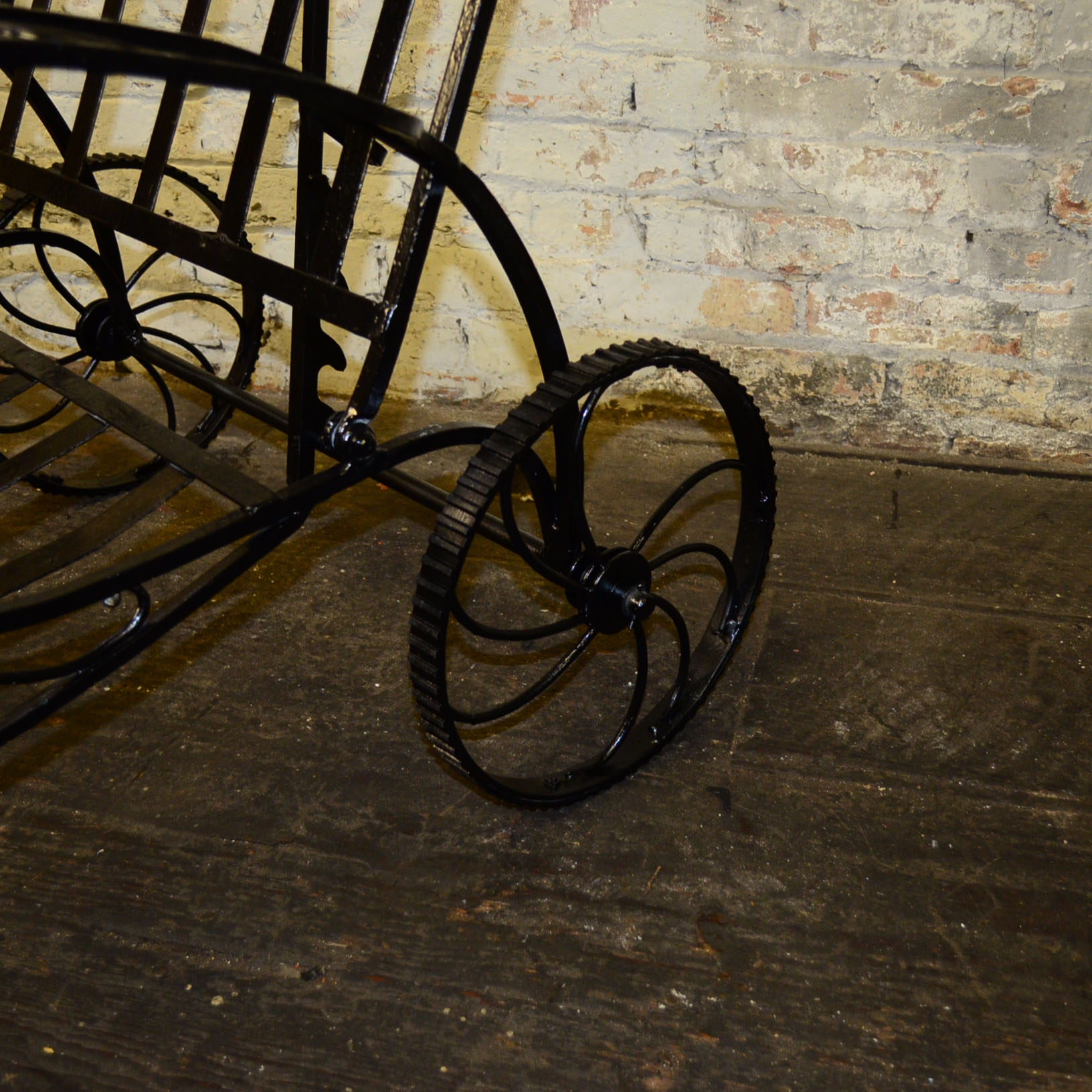 Pair of Cast Iron Lounge Chairs And Ottomans