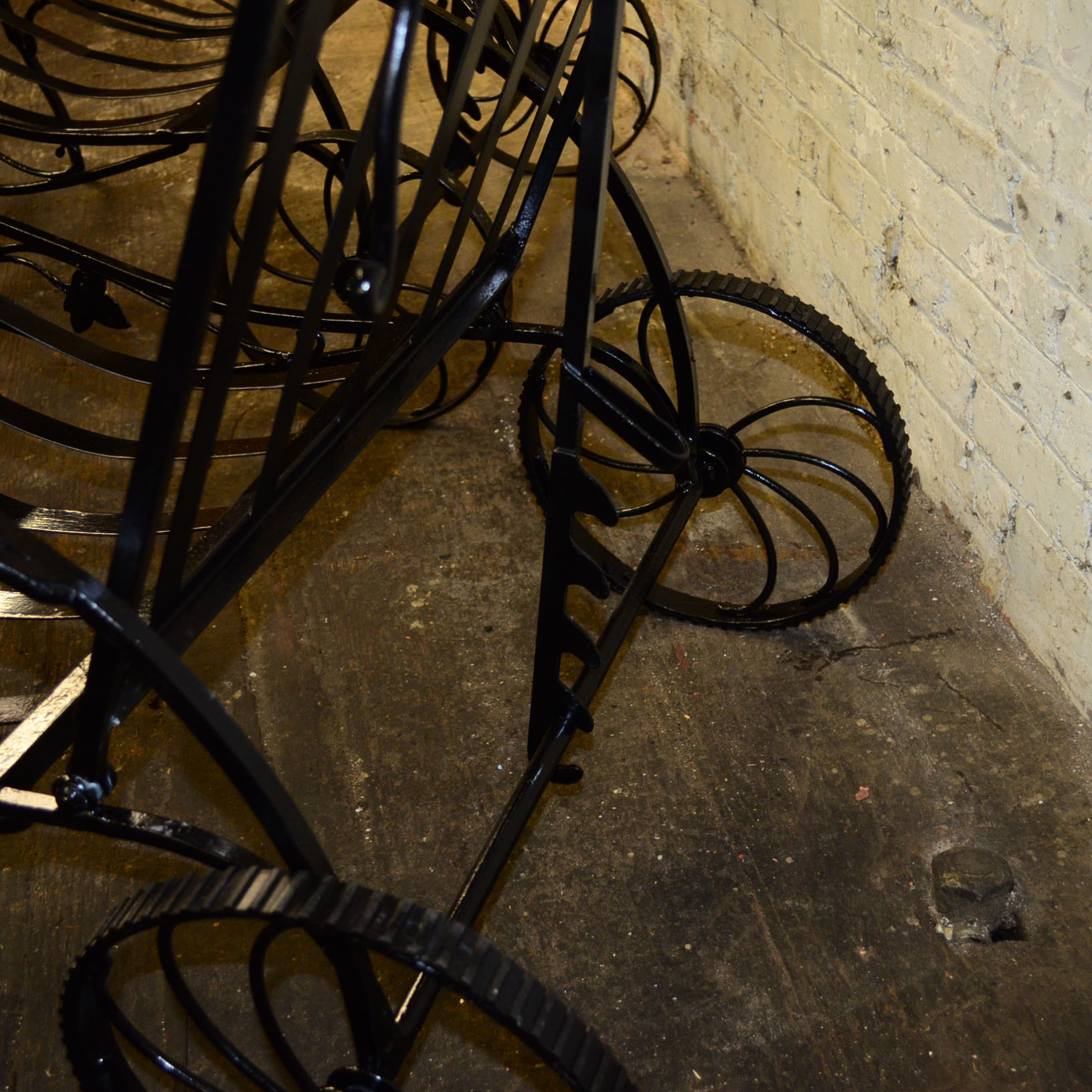 Pair of Cast Iron Lounge Chairs And Ottomans