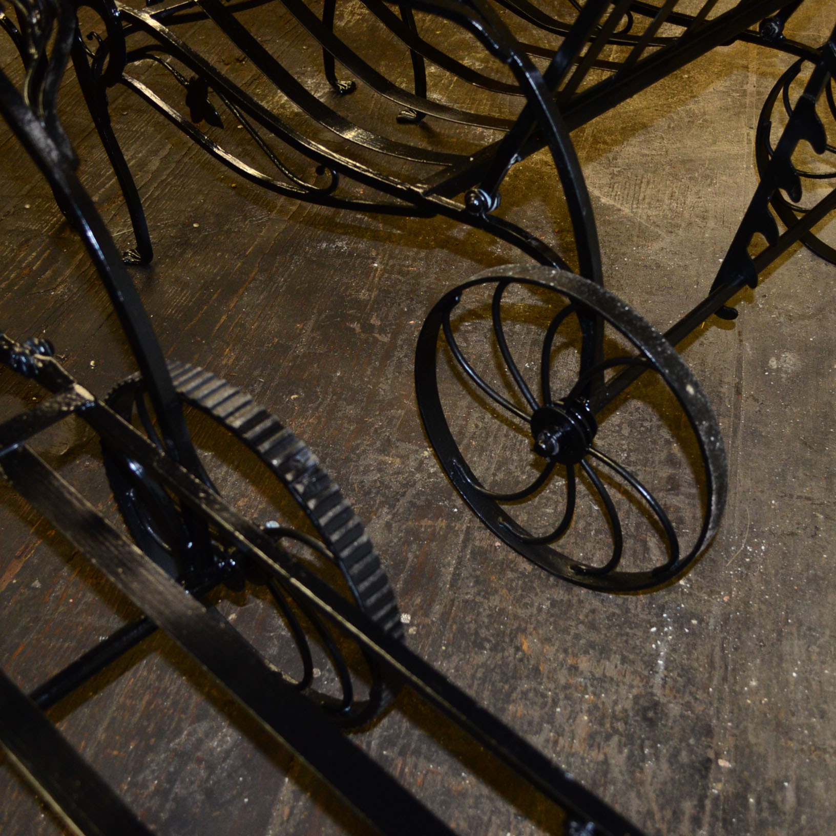 Pair of Cast Iron Lounge Chairs And Ottomans