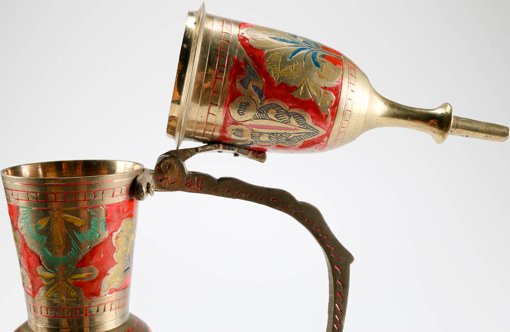 Hand Painted Brass Coffee Pots