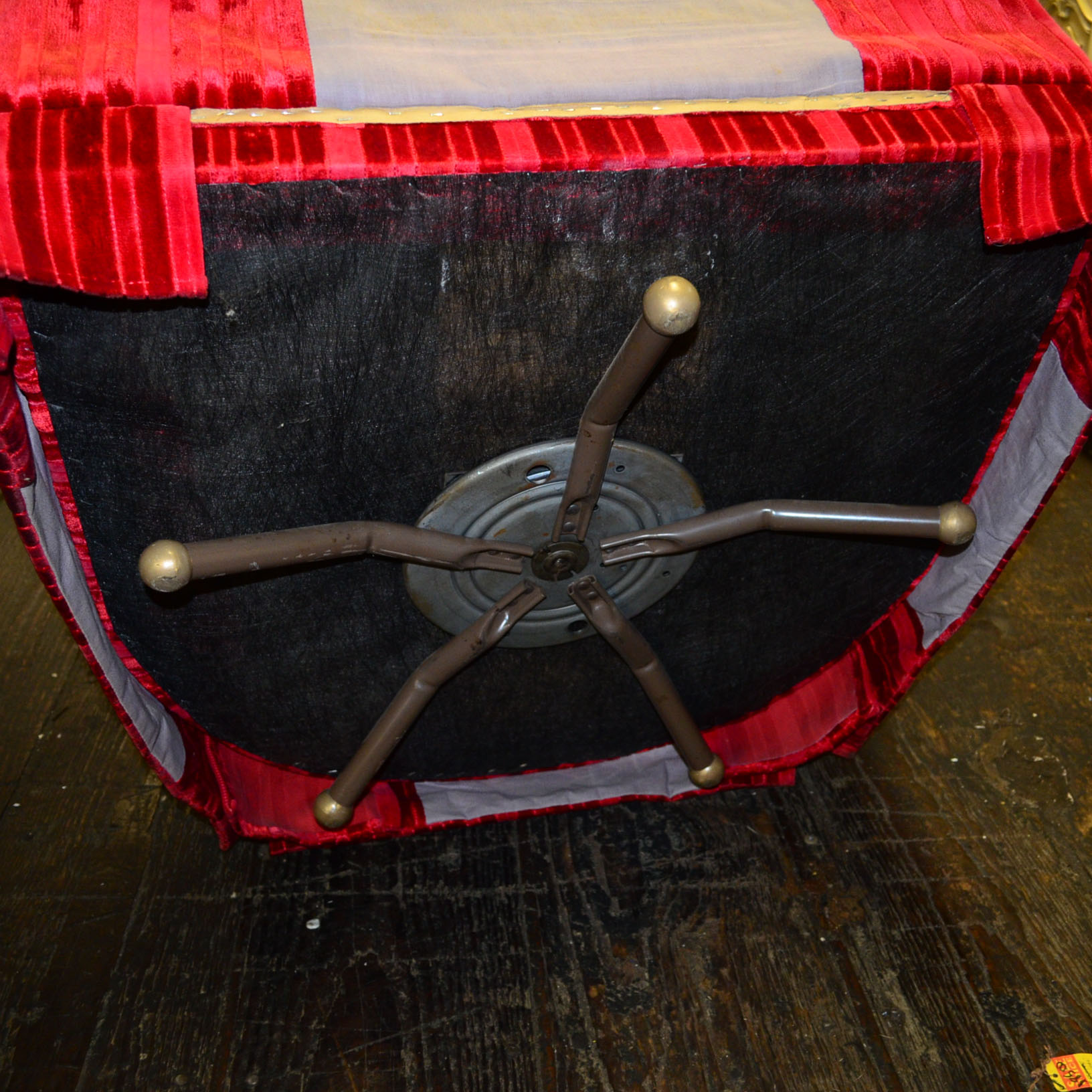 Pair of Red Velvet Contemporary Swivel Chairs