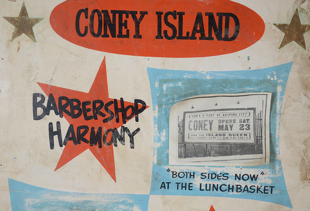 Vintage 1930s Coney Island Wooden Hand-Painted Sign