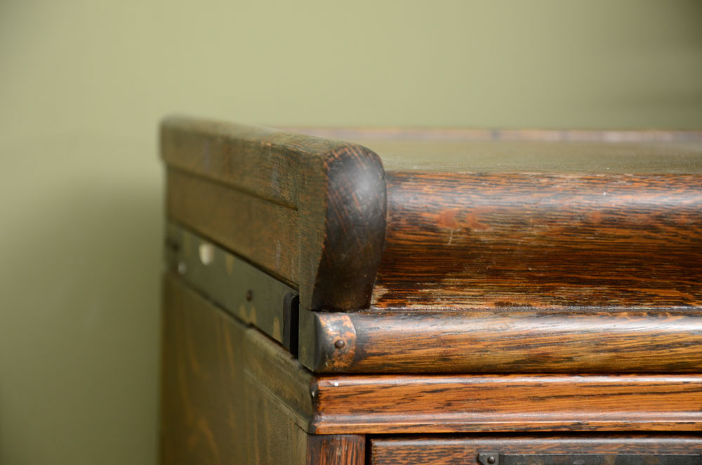 Vintage Tiger Oak Globe Chest of Drawers