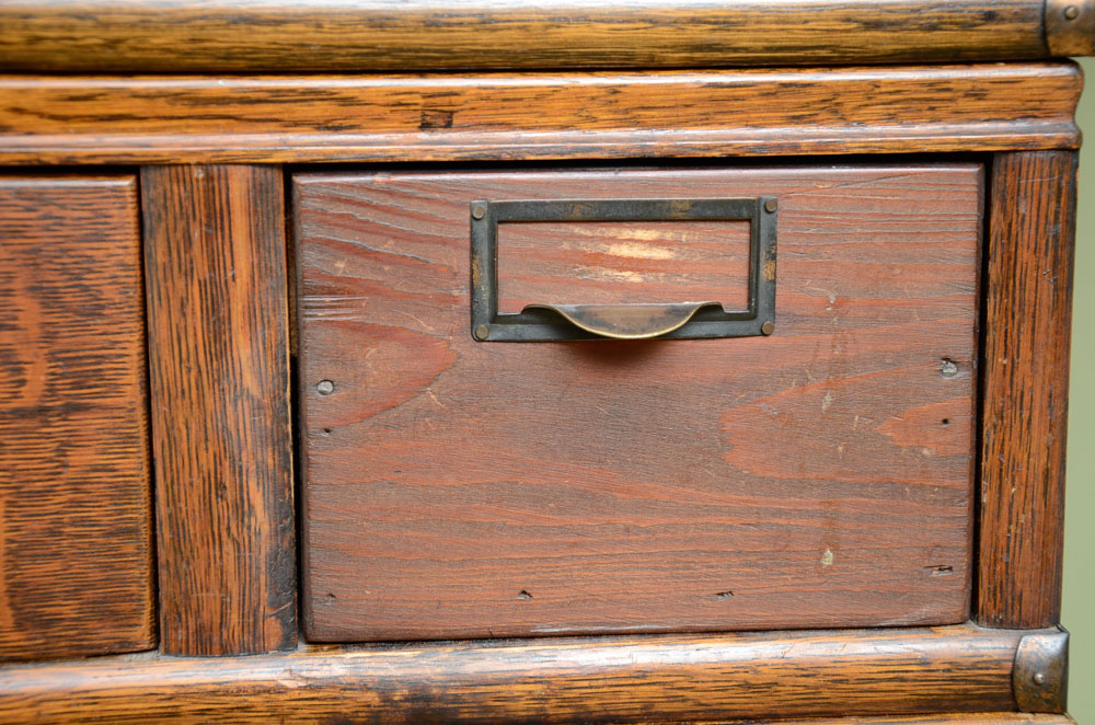 Vintage Tiger Oak Globe Chest of Drawers