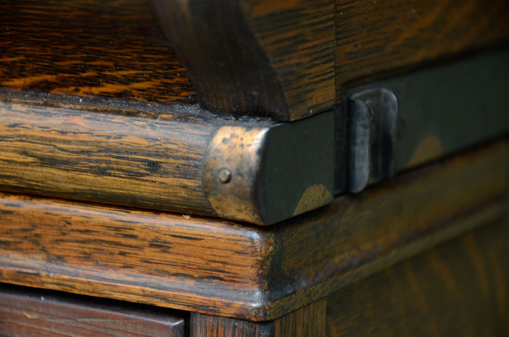 Vintage Tiger Oak Globe Chest of Drawers