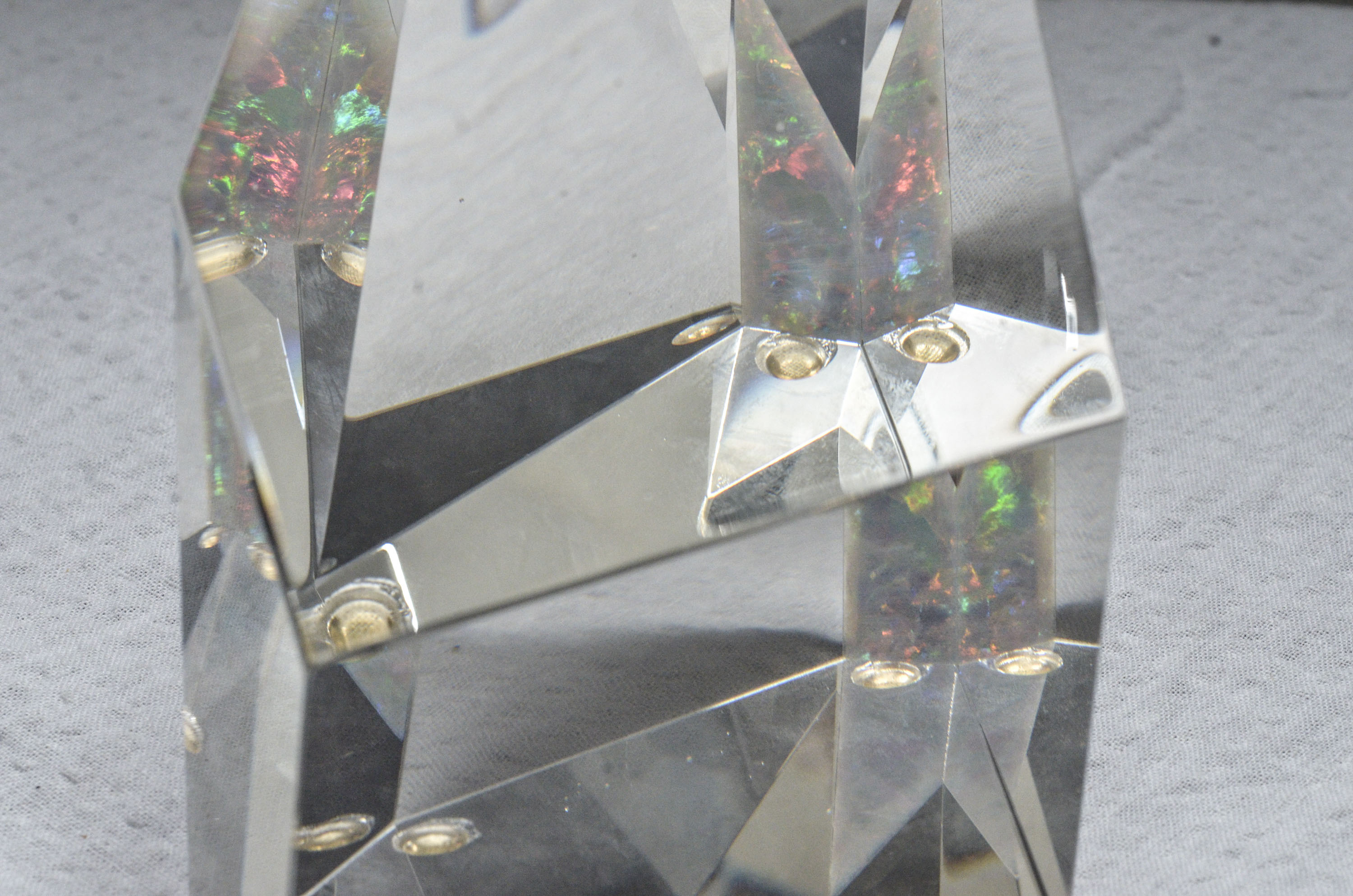 Pavel Tomecko Optical Glass and Opal Sculpture