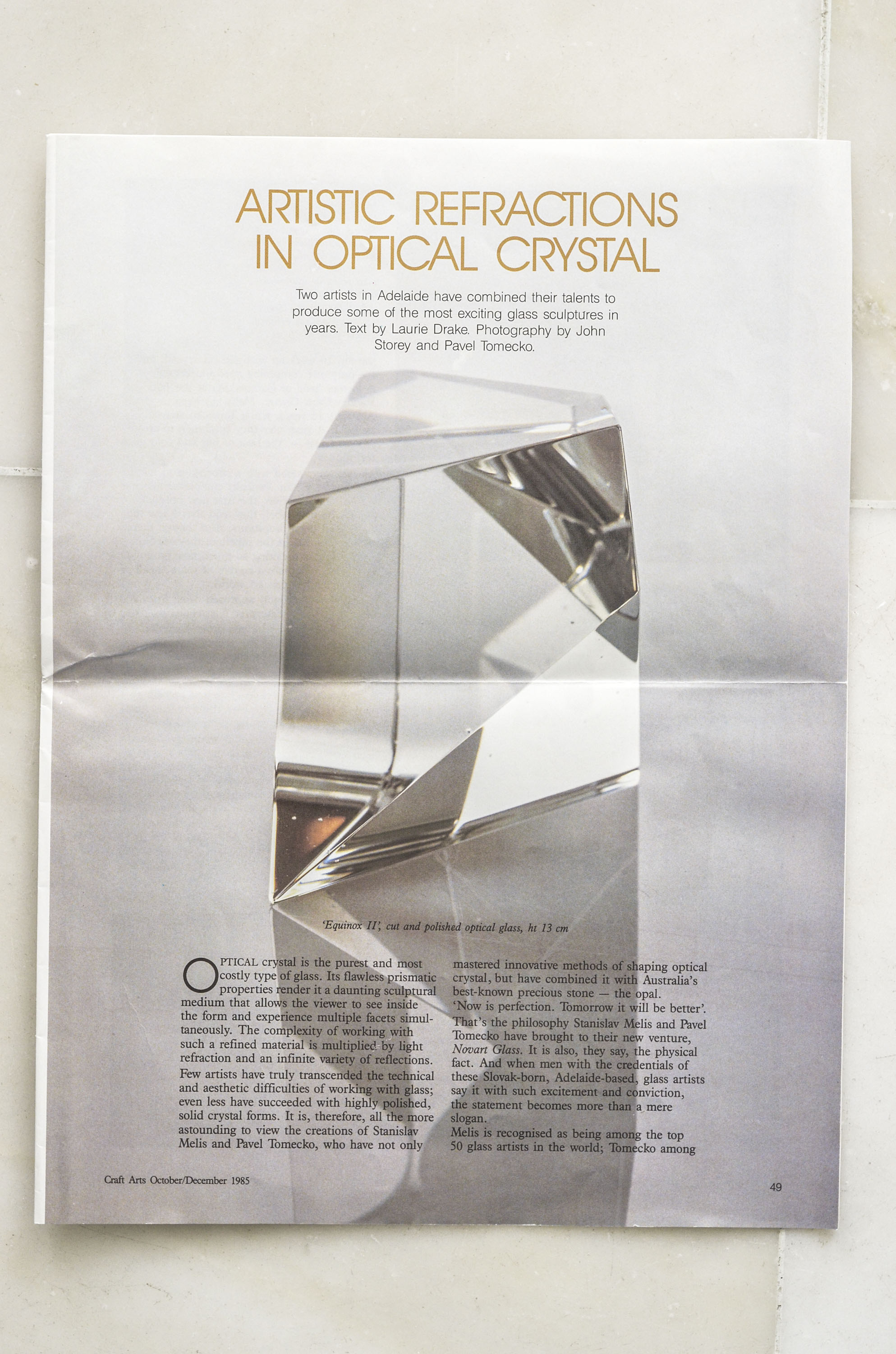 Pavel Tomecko Optical Glass and Opal Sculpture