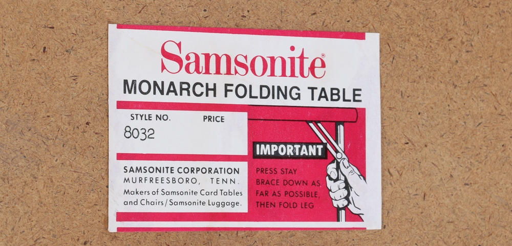 Round Samsonite Folding Card Table