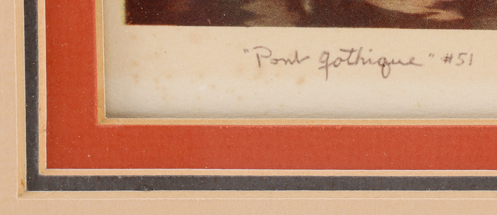 "Pont Gothique" Offset Lithograph Print