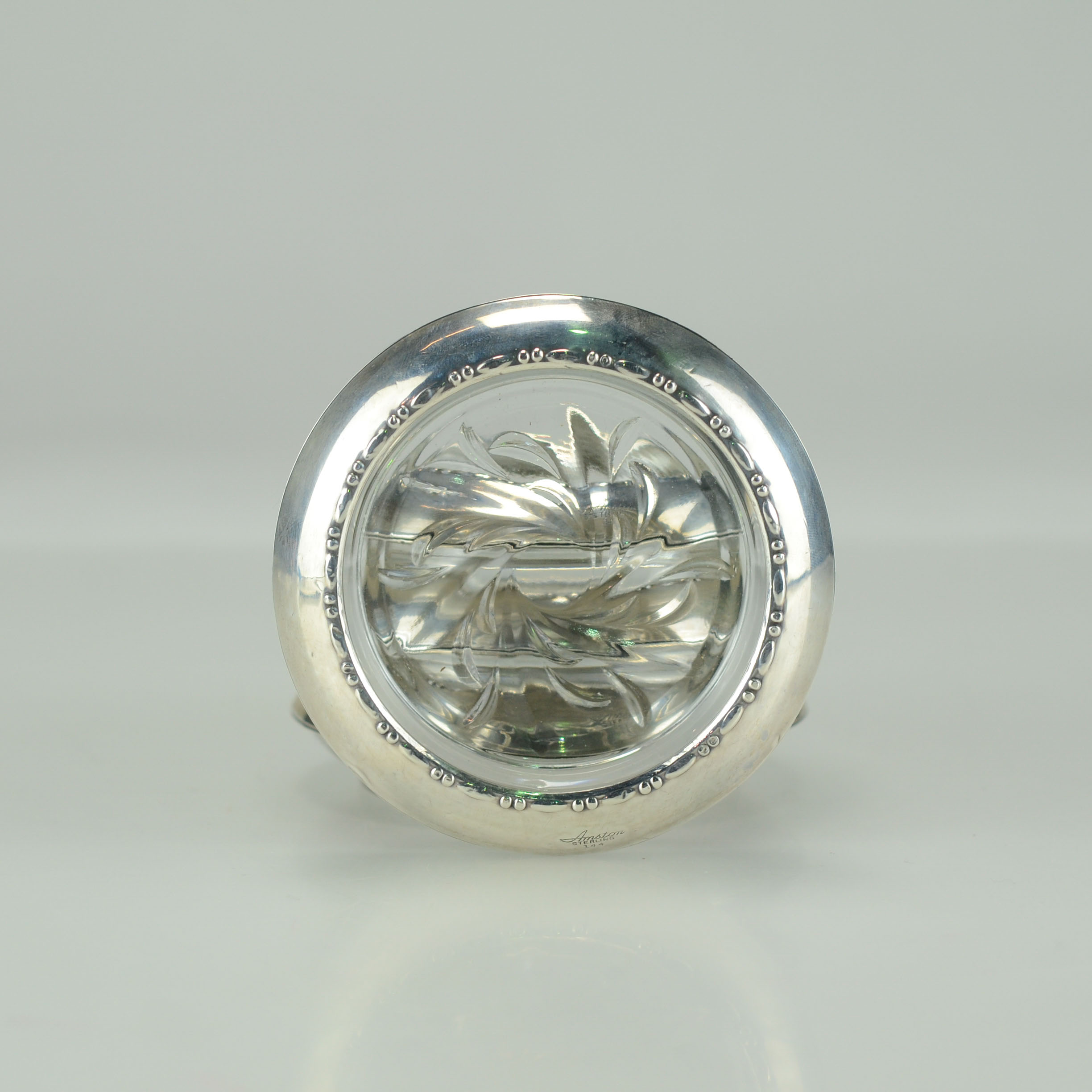 Sterling and Glass Coasters from Amston