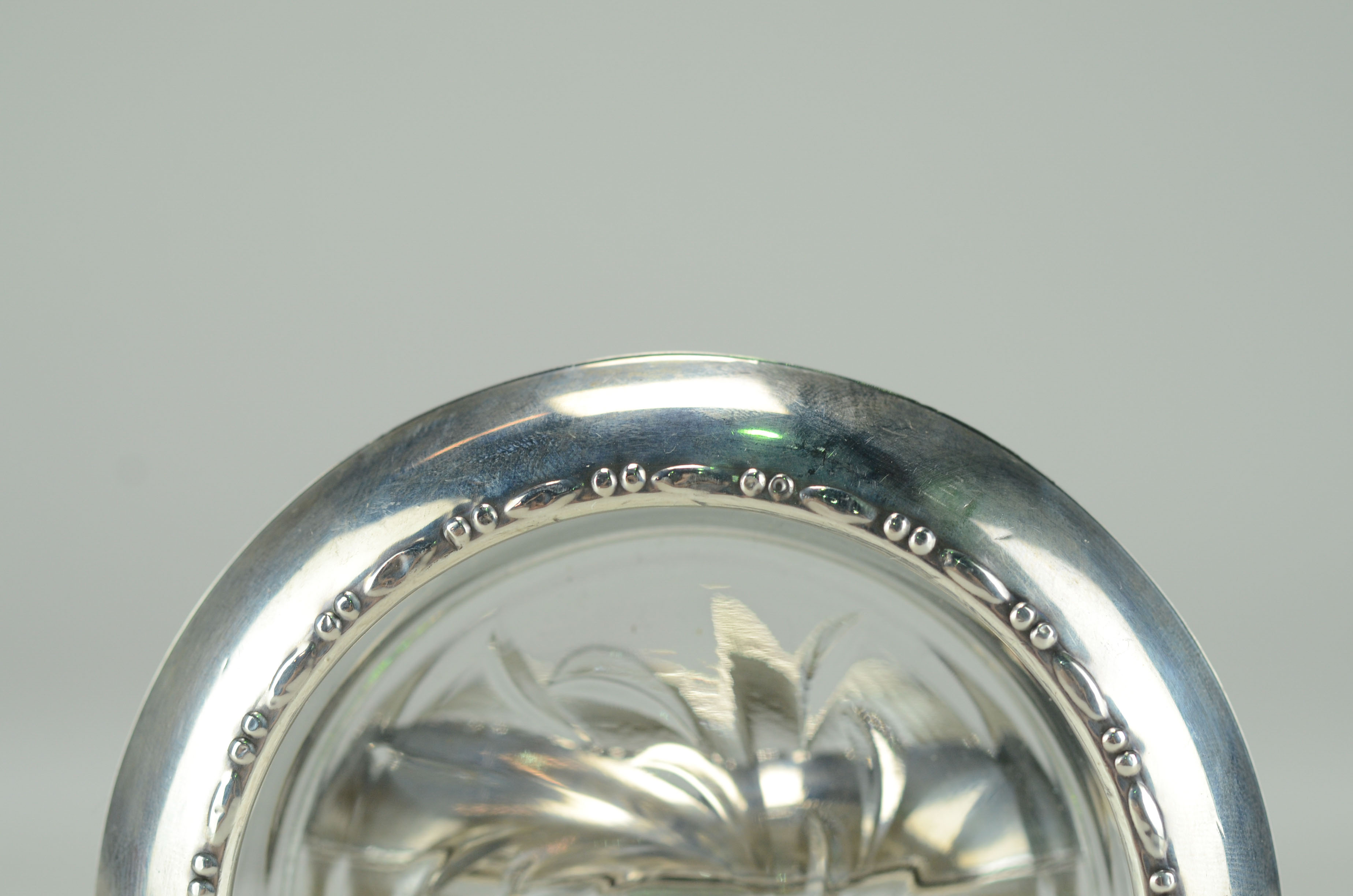 Sterling and Glass Coasters from Amston