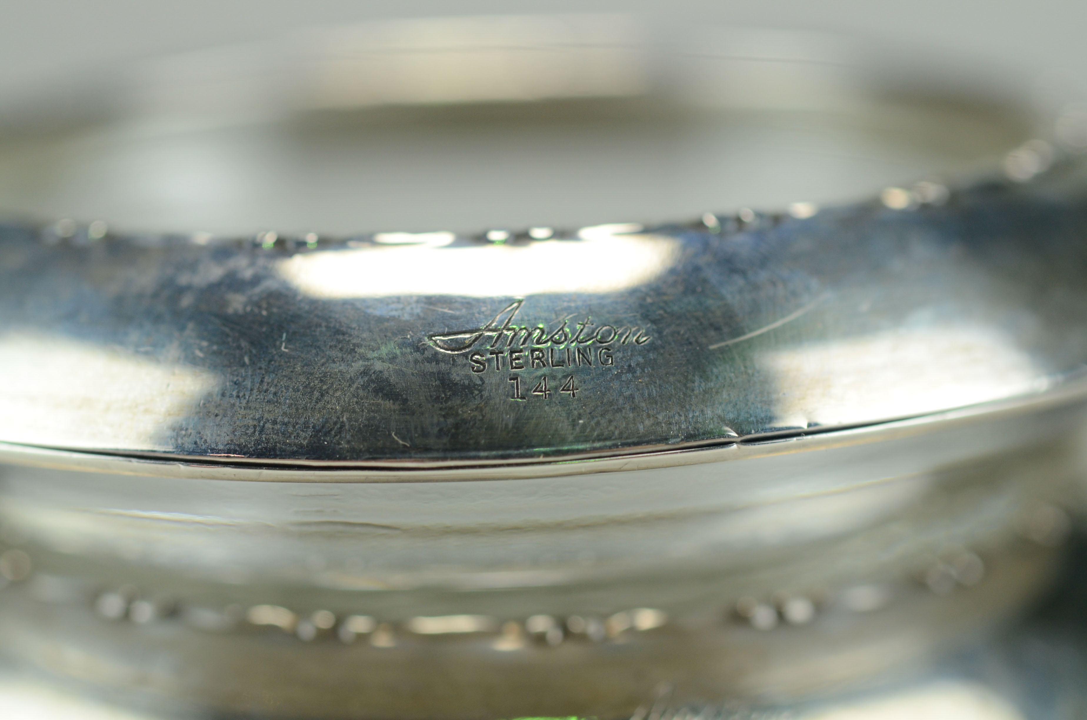 Sterling and Glass Coasters from Amston