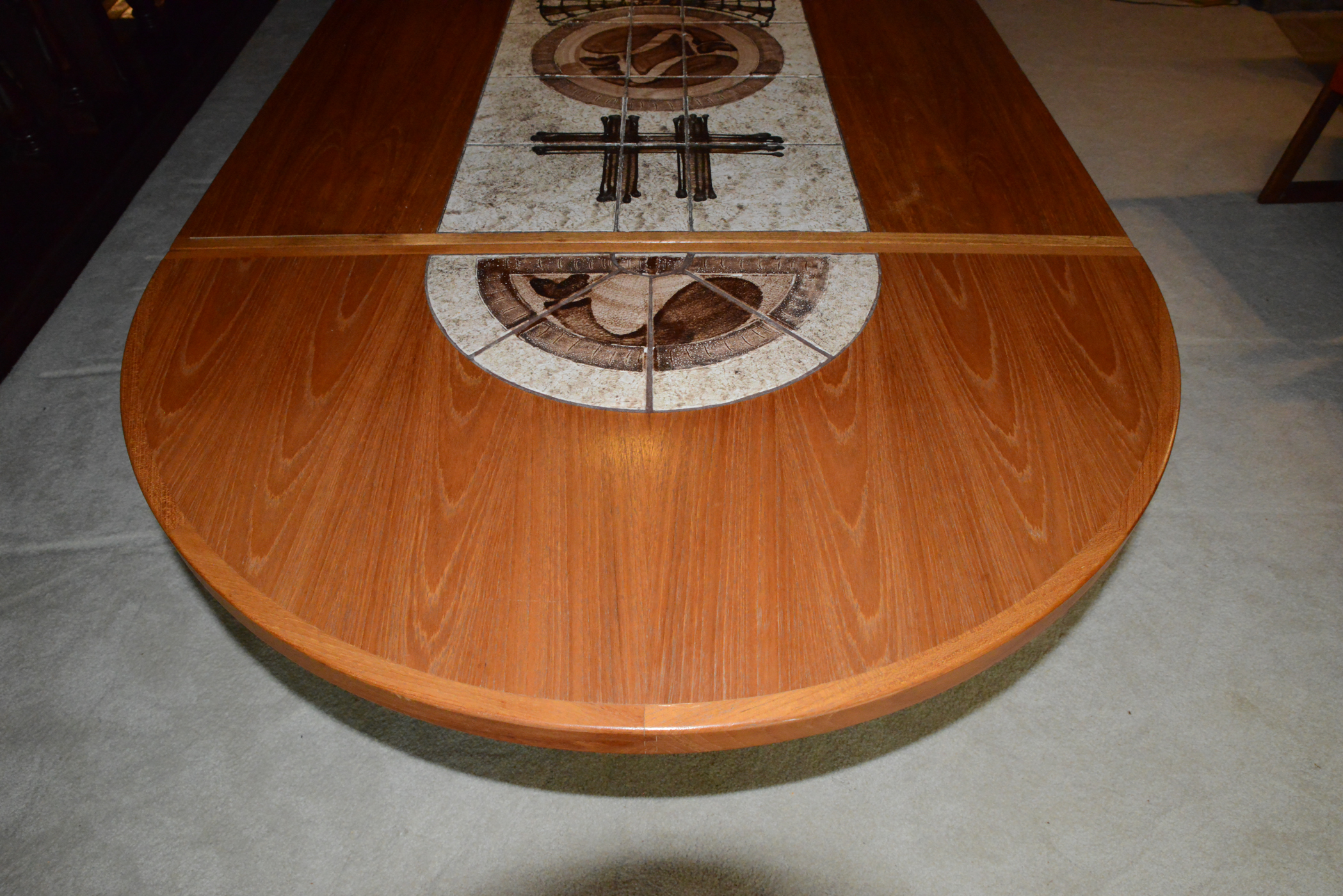 Tile Inlay Teak Dining Table