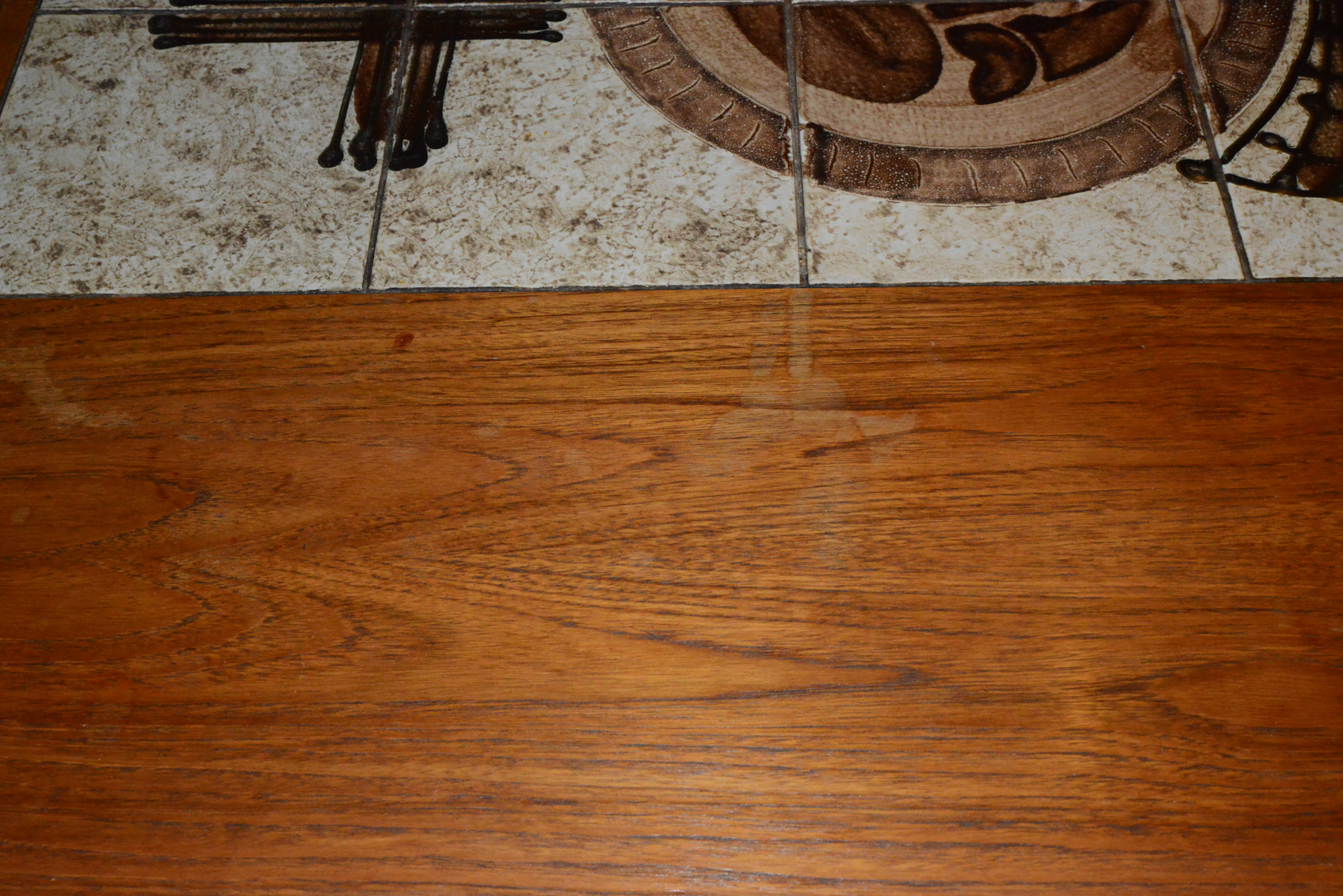 Tile Inlay Teak Dining Table