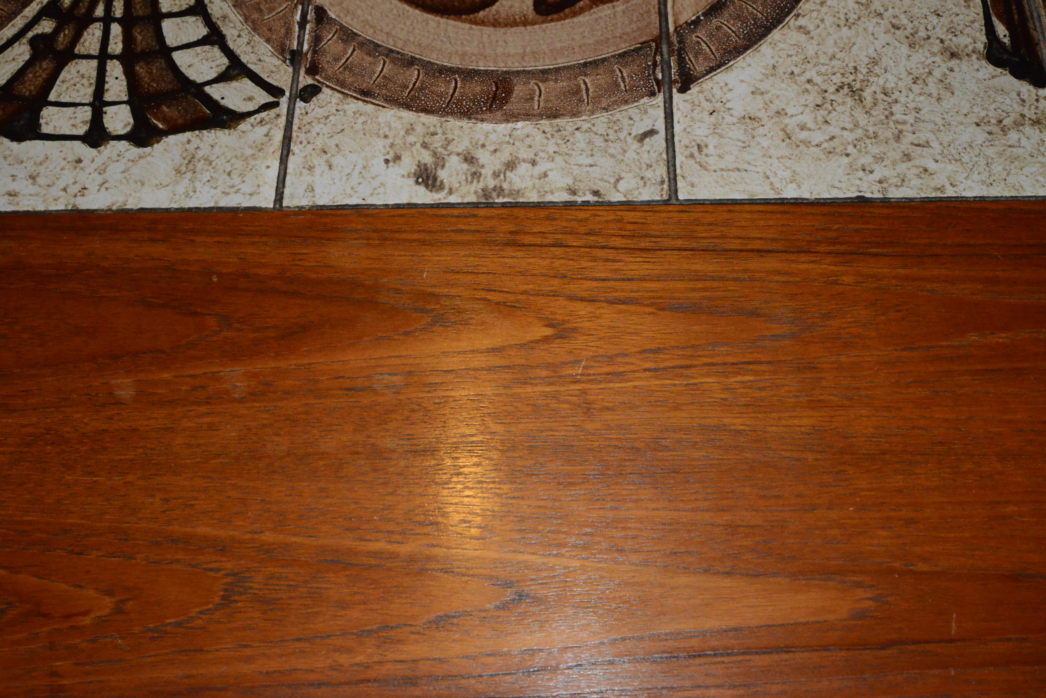 Tile Inlay Teak Dining Table