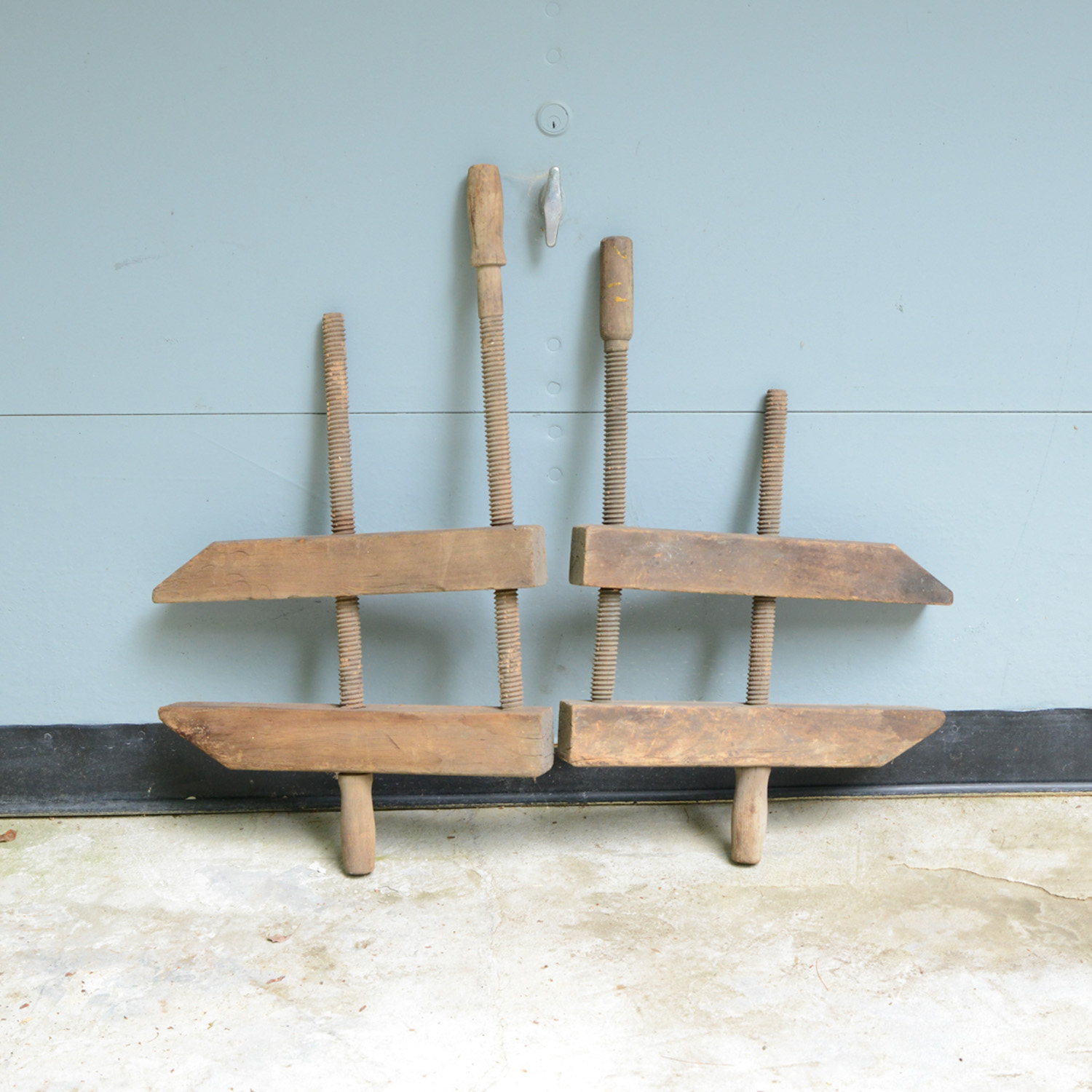 Pair of Vintage Wooden Clamps