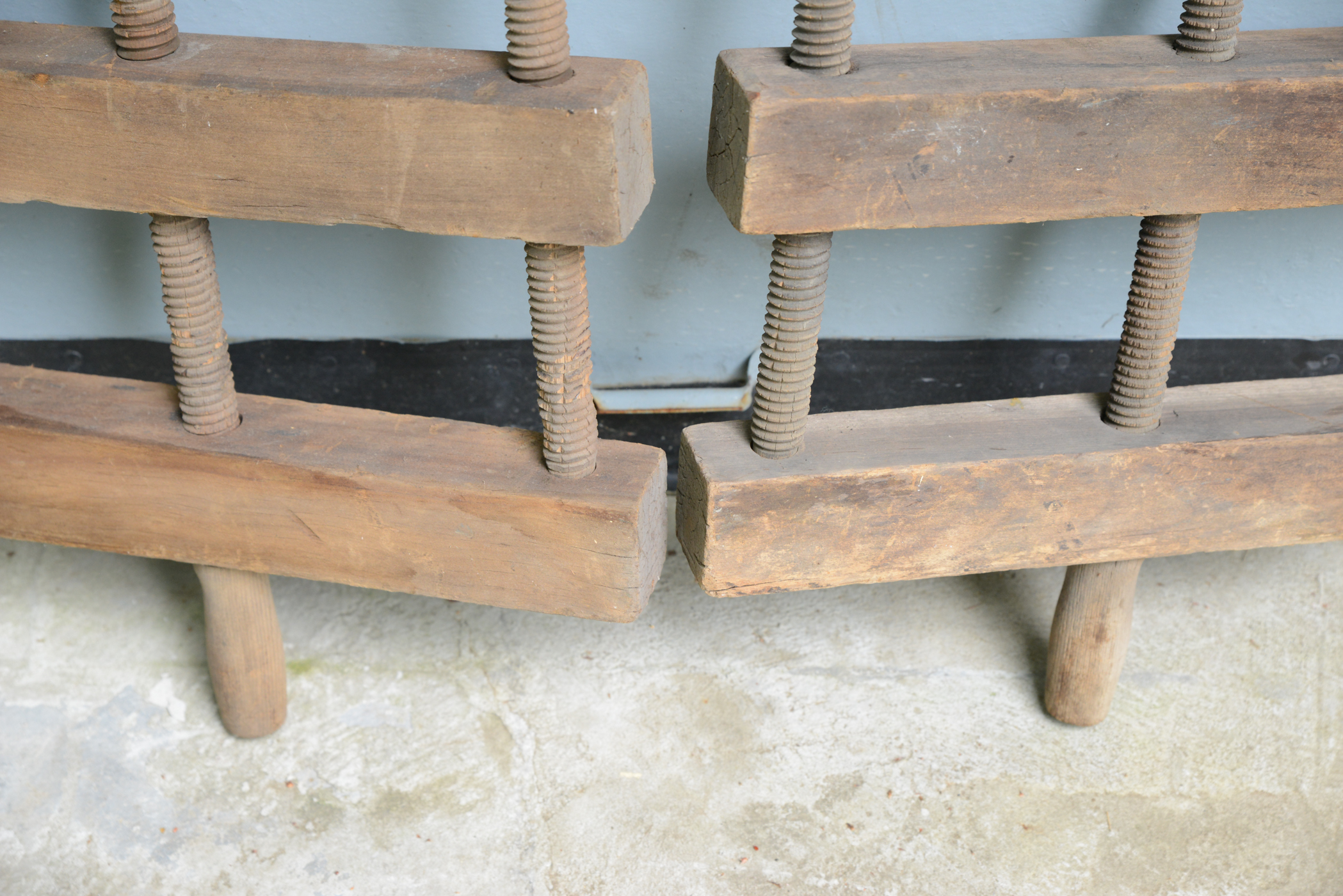 Pair of Vintage Wooden Clamps