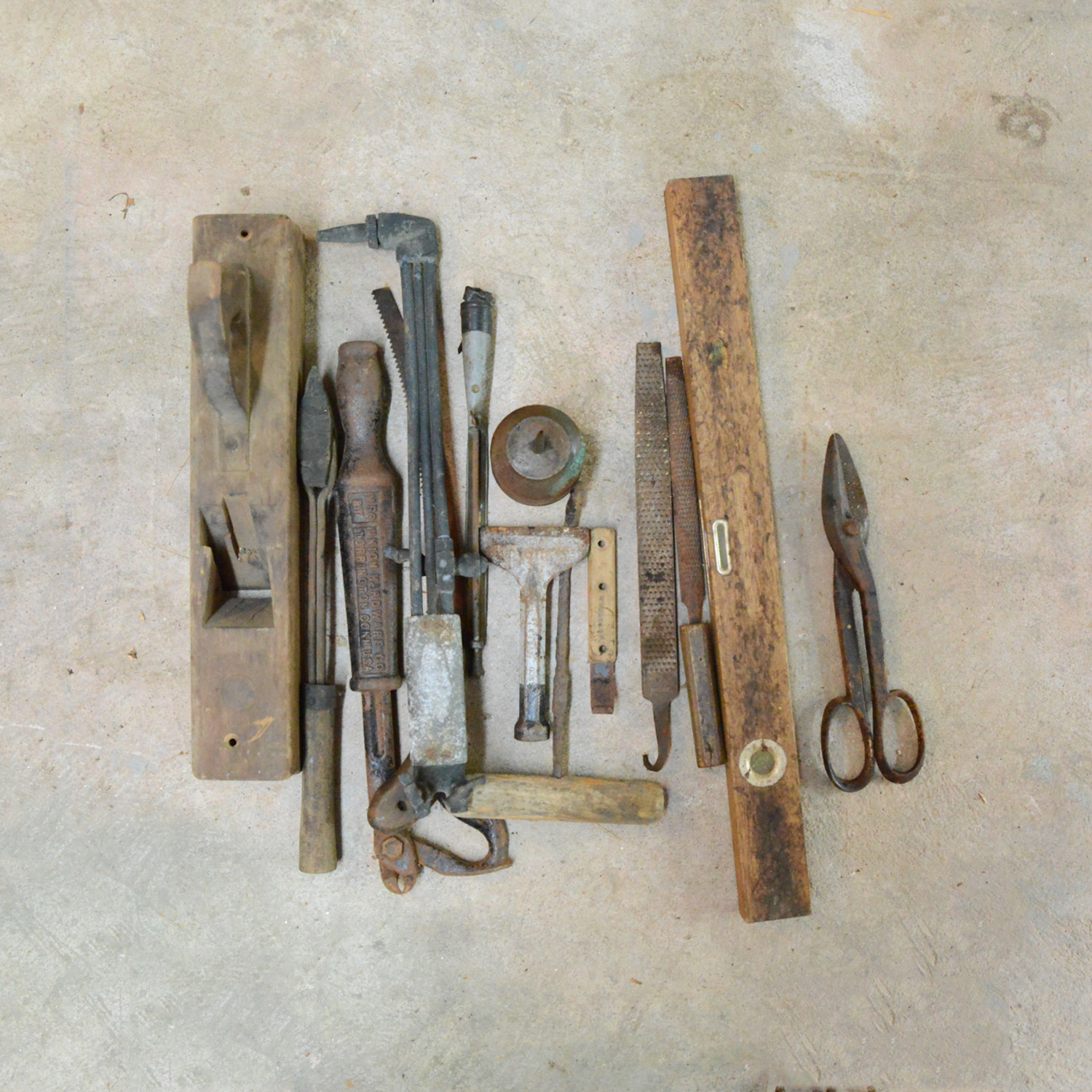 Collection of Vintage Metal and Wood Tools
