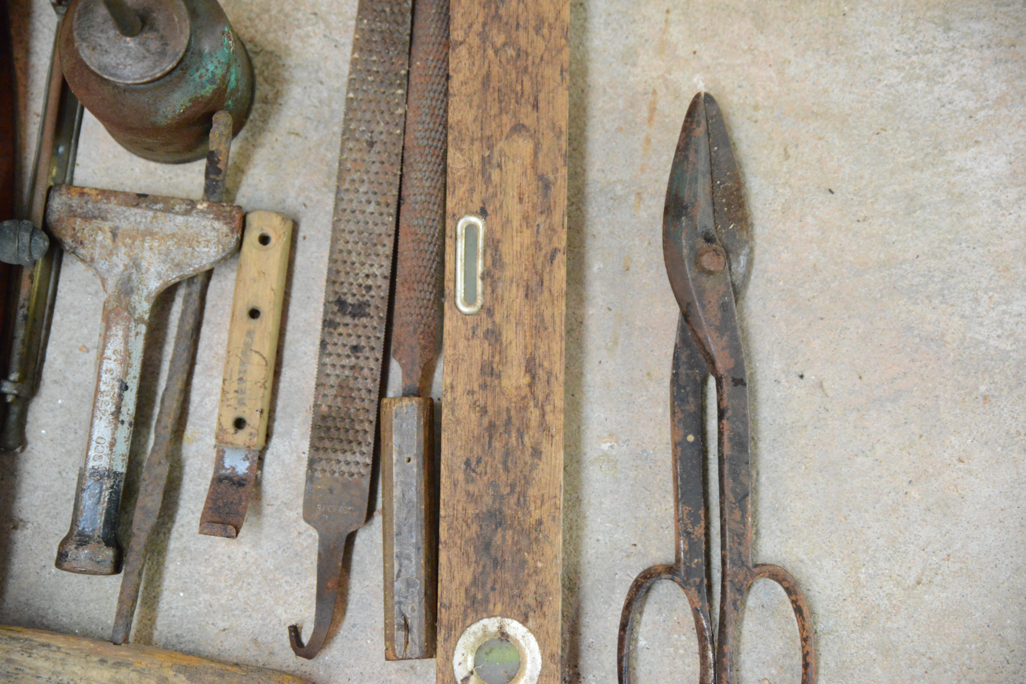 Collection of Vintage Metal and Wood Tools