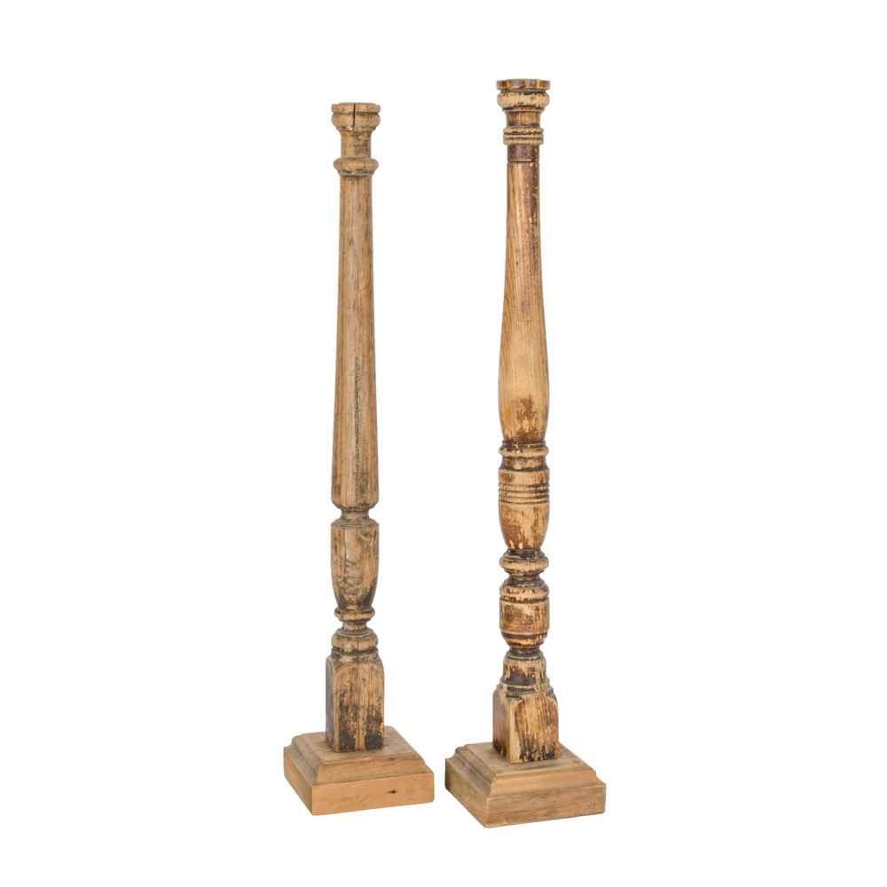 Vintage Wooden Candlesticks
