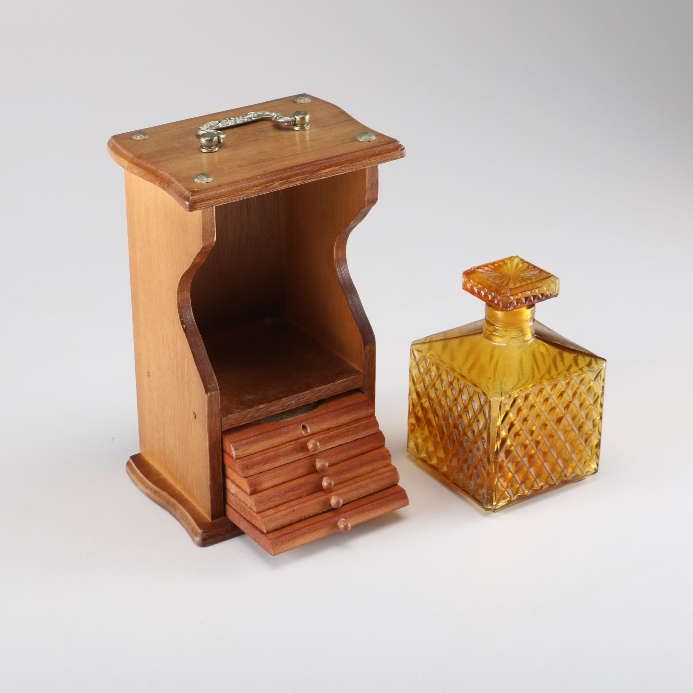 Vintage Whiskey Decanter and Coaster Set