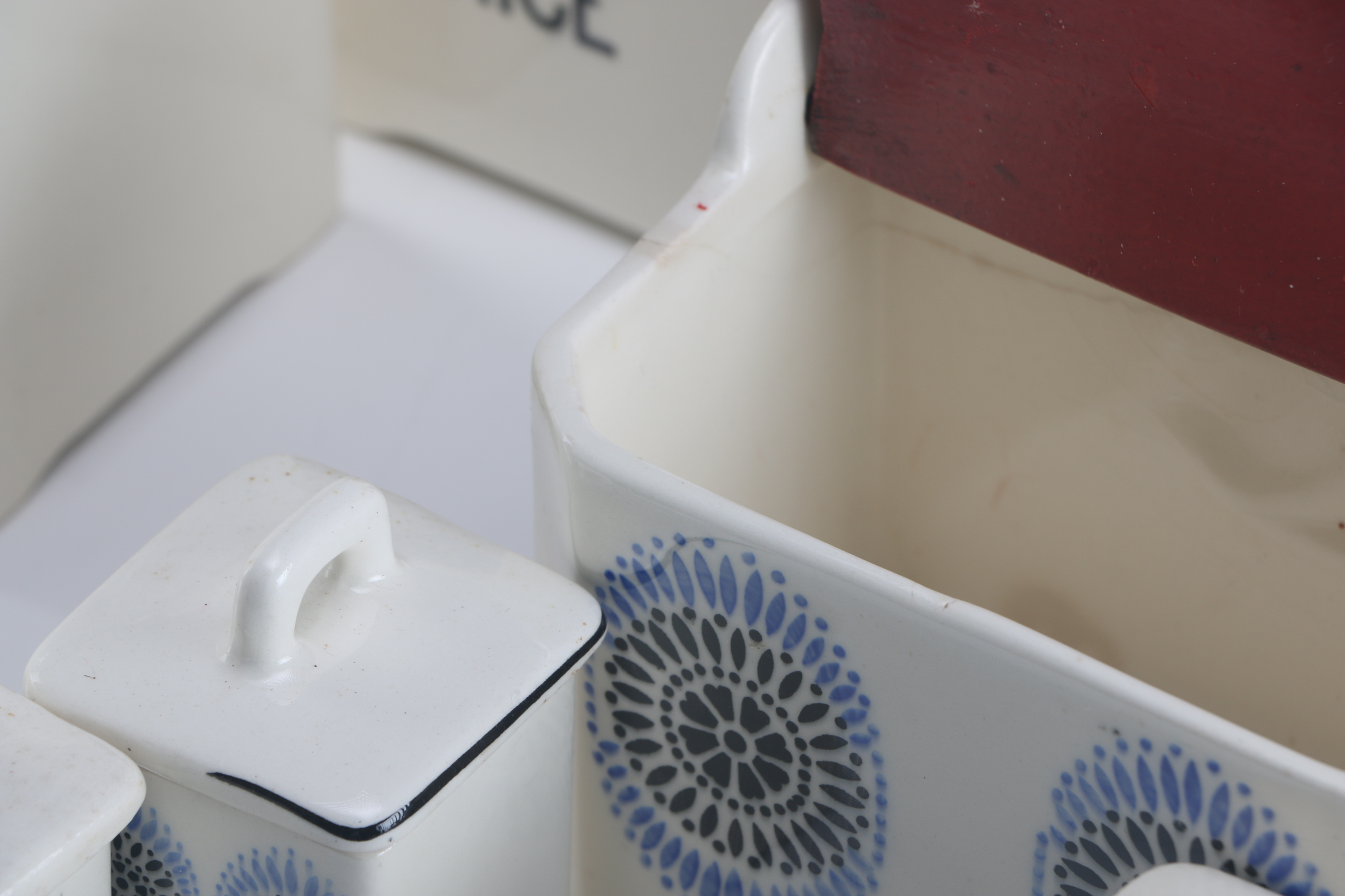 Czechoslovakian Fourteen Piece Ceramic Canister Set