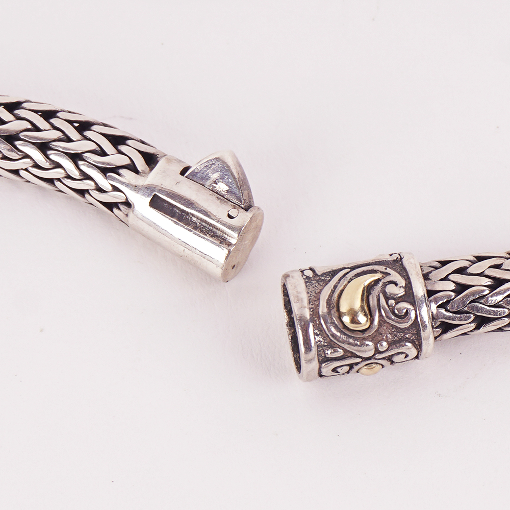 Sterling Silver and Garnet Choker Necklace with 14K Yellow Gold Accents