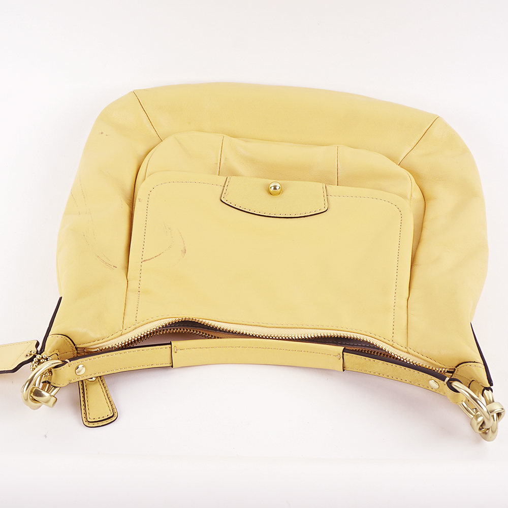 Yellow Leather Coach Purse