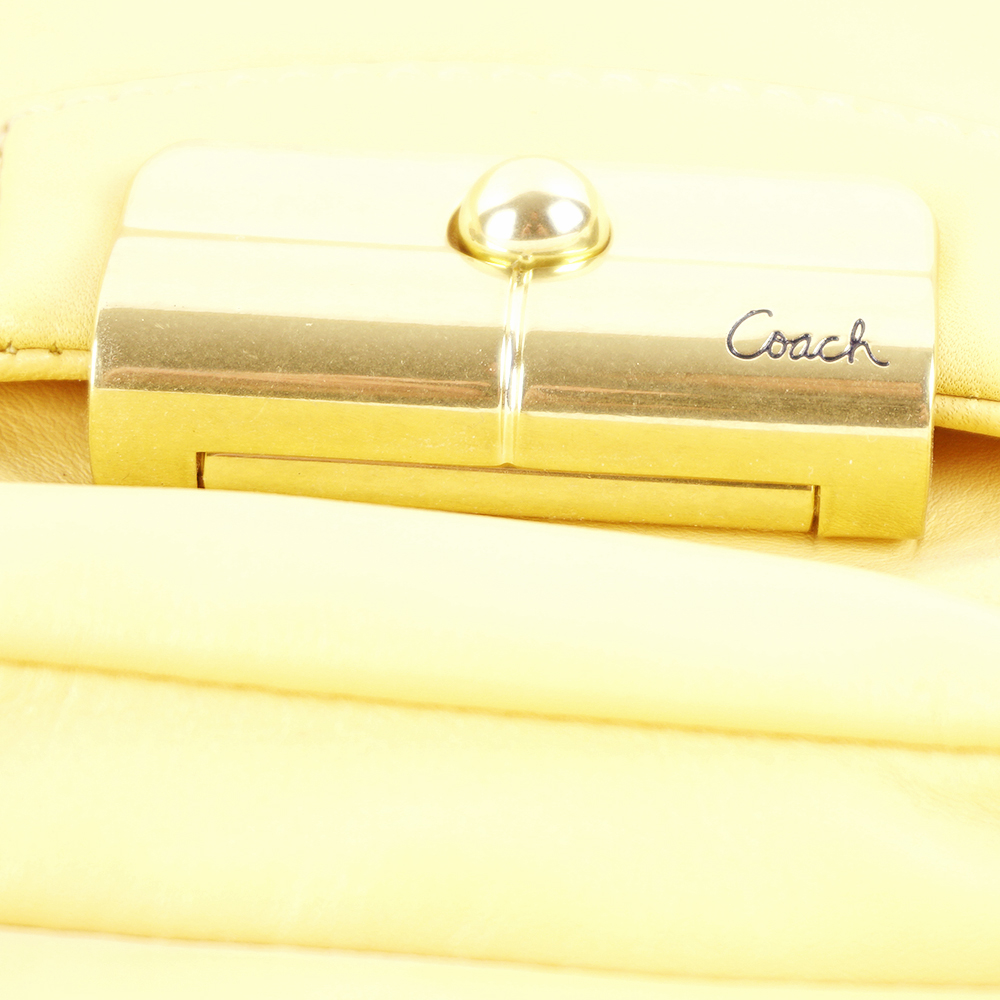 Yellow Leather Coach Purse